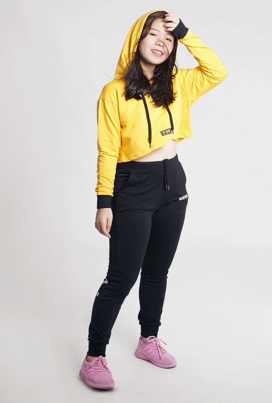 Hoodie Yellow Kid Crop Top